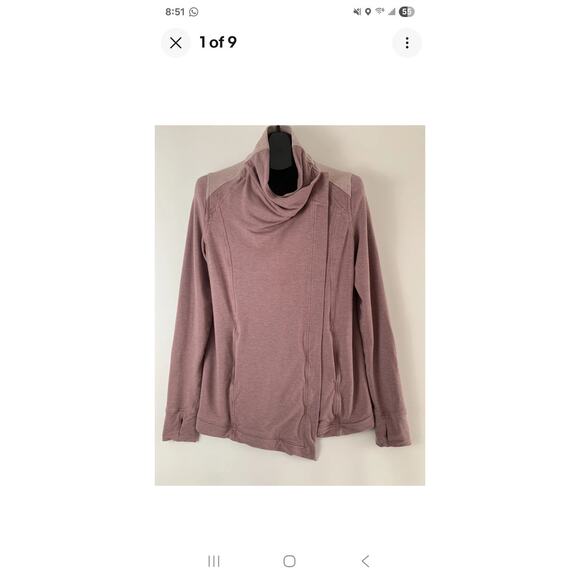 Lululemon Women's 4 Wrap Ribbed Open Front Coast Cardigan Rose Pink Button Neck - Picture 12 of 12